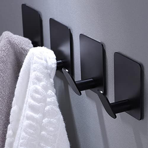 Delition Adhesive Hook for Bathroom Kitchen 4-Piece Set Strong Stylish Design