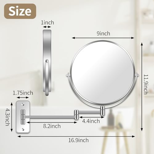Versatile 7X Wall-Mounted Makeup Mirror with Swivel for Men Women