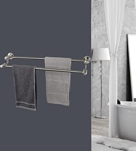 TocTen Double Towel Rod for Bathroom Heavy Duty Stainless Steel