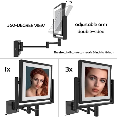 Ruacq Rechargeable Makeup Mirror with LED Lights