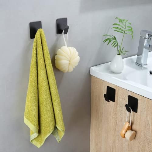 Sturdy Black Towel Robe Hooks Set