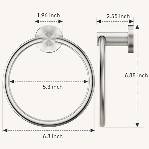 FORIOUS Wall Mount Towel Holder Stainless Steel