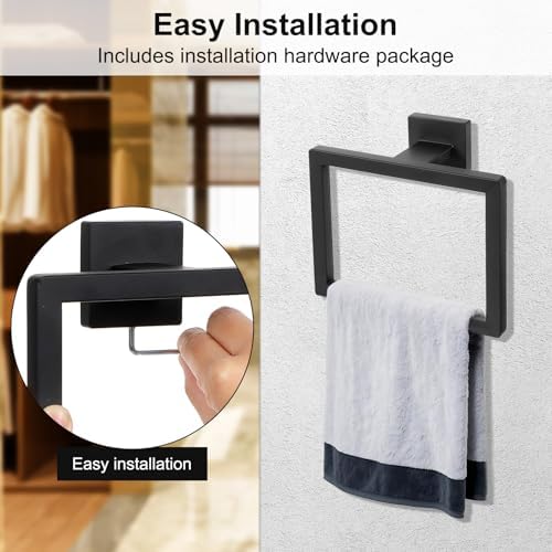 2 pack stainless steel towel hanger Matte Black