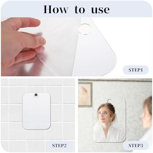 Fogless Mirror for Shaving Acrylic Portable Handheld Wall Hanging