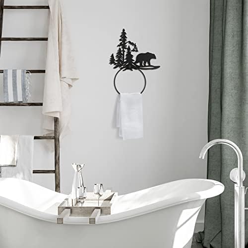 Funrous Bear Towel Ring - Matte Black Bathroom Hardware