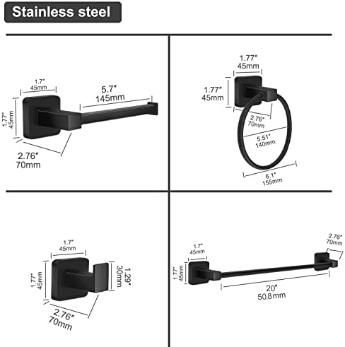 Sturdy 4-Piece Bathroom Hardware Set