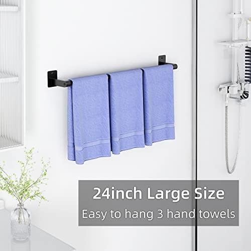 24-inch Matte Black Bathroom Towel Bar