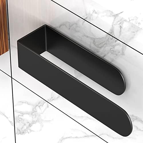 HUFEEOH Hand Towel Holder Black Stainless Steel Adhesive Bathroom Towel Bar