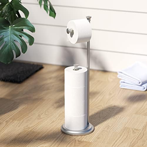 TreeLen 5-Roll Toilet Paper Holder Nickel Weighted Base Comfortable