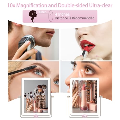 FASCINATE Rechargeable Wall-Mounted Makeup Mirror 10-incher 10X Magnification