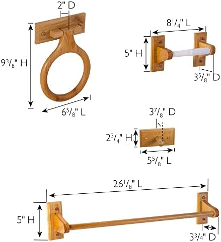 Dalton 4-Piece Bathroom Set Honey Oak Masterpiece Design House