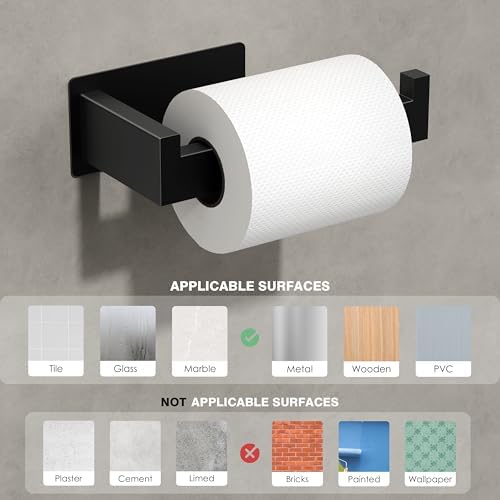 Auxmir Durable Rust-Proof No Drilling Needed Self-Adhesive Toilet Paper Holder