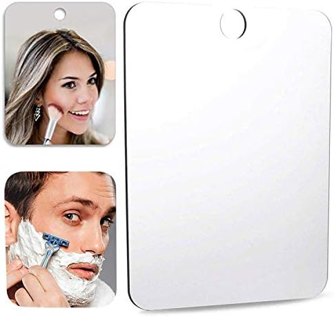 Fogless shower mirror frameless compact design