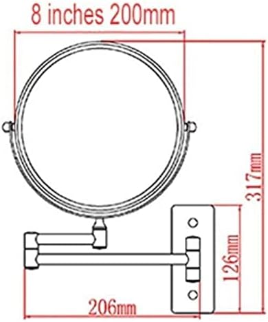 ZADIKO 8-inch Metal Cosmetic Vanity Mirror with 360-Degree Rotation