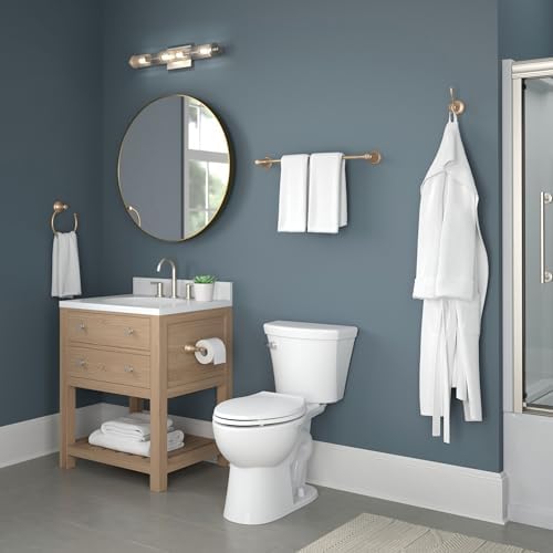 Stylish 18-inch Glass Shelf with Towel Bar for Your Bathroom