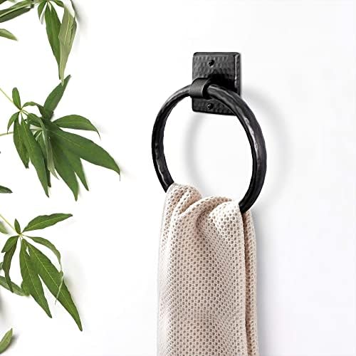 Monarch Abode Handmade Rustic 7 Wall-Mounted Towel Ring for Bathroom Kitchen