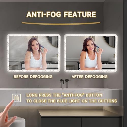 GOTOME Crystal Acrylic Vanity Mirror with LED Brightness