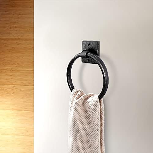 Monarch Abode Handmade Rustic 7 Wall-Mounted Towel Ring for Bathroom Kitchen