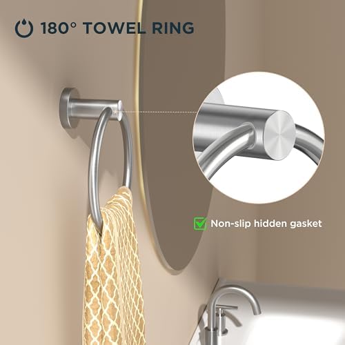 FORIOUS Wall Mount Towel Holder Stainless Steel
