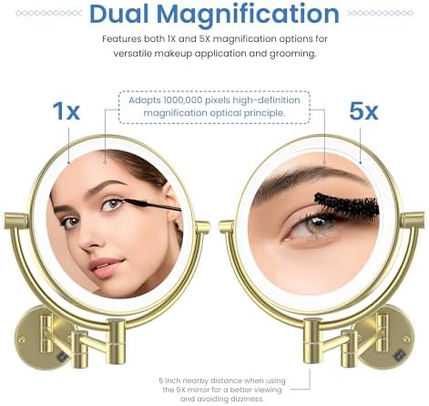 Dual-Sided Magnifying Mirror for Grooming Makeup