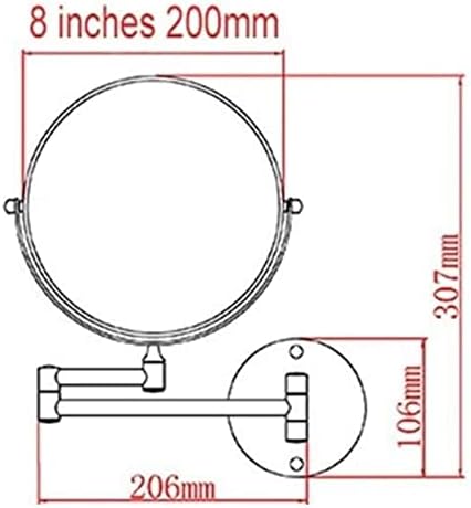ZADIKO 5X Magnifying Wall-Mounted Makeup Mirror Copper for Home Bathroom
