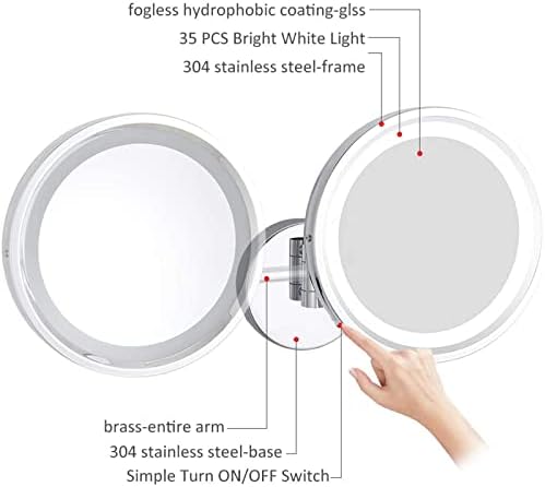 Smartersensor Smart Mirror - Makeup Mirror with 360 Extendable Design