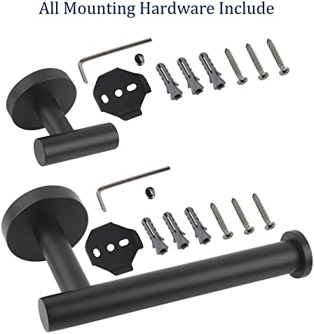 Matte Black 3-Piece Adjustable Bathroom Hardware Set