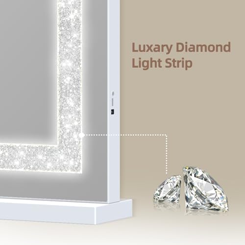 Fenair Crystal Light Vanity Mirror with 3 Light Modes Smart Charging