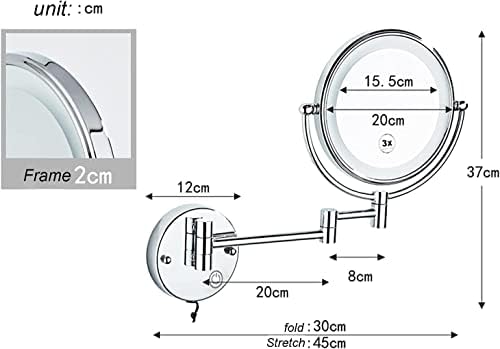 Wall-Mounted Makeup Mirror Nickel Wire LED Vanity Mirror