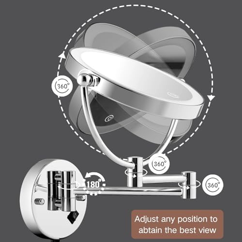 Stylish Wall-Mounted MakeupMirror with LED Lighting