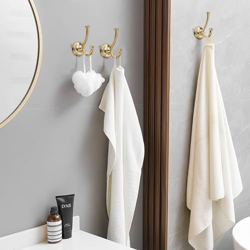 TUNNY 2-Pack Towel Hook Set - Gold