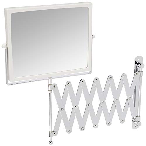 JERDON Swivel Wall Mount Mirror - 5X Magnification 30 inch Wall Extension