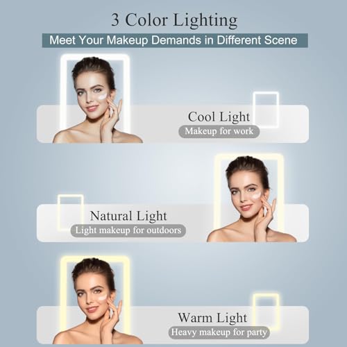 FUNTOUCH Portable LED Travel Makeup Mirror with 72 Lights