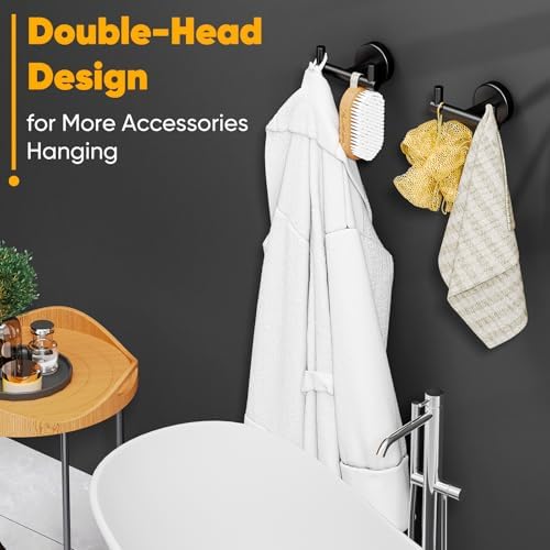 Double-Purpose Black Towel Robe Hook Heavy Duty by MOTAIPEAK