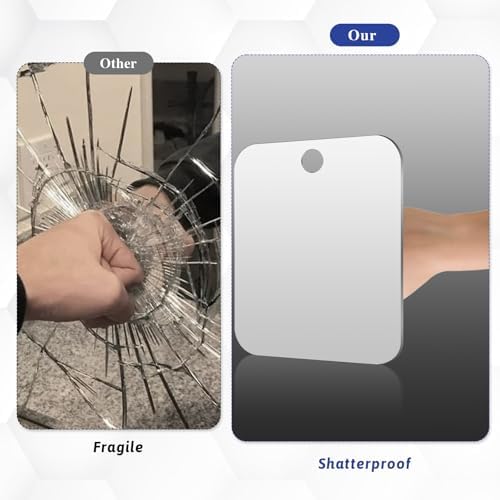 Lusofie Anti-Fog Portable Shower Mirror Shatterproof Travel Camping Mirror