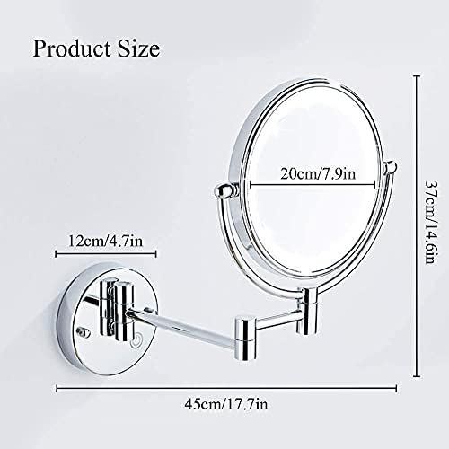 DEIHGE Wall-Mounted Makeup Mirror with 360 Rotation and LED Lighting