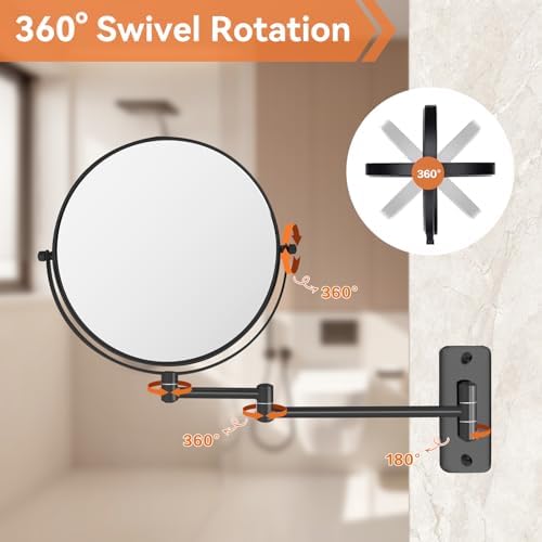 8-inch 10X dual-sided wall-mounted vanitymakeup mirror