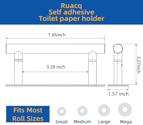 Self-Adhesive Double Post Pivoting Toilet Paper Holder