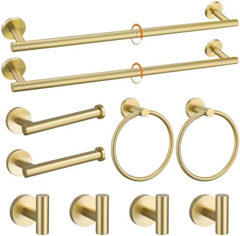 10-Piece Gold-Turned Towel Bar Set