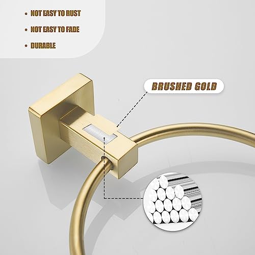 Leyden Brushed Gold Towel Ring