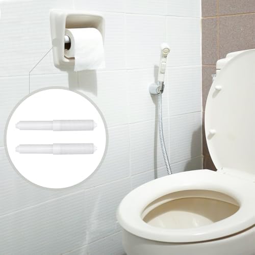 2PCS Toilet Paper Holder Spring Roller Replacement White Plastic