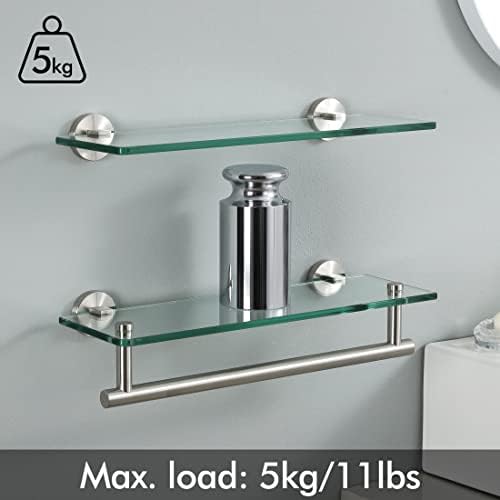 Premium stainless steel bathroom shelves with towel bars rust-proof and space-saving