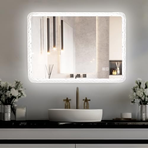 GOTOME Crystal Acrylic Vanity Mirror with LED Brightness