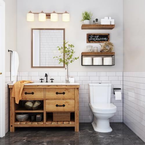 Bathroom Farmhouse Decor Set Floating Shelves Decor