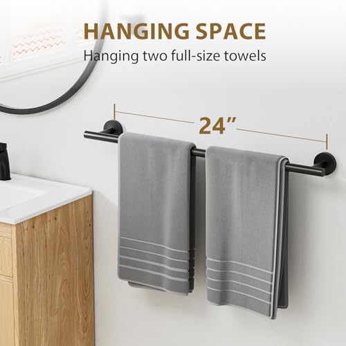 Luxbaro Matte Black Towel Bar