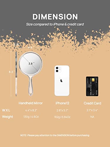 OMIRO Hand Mirror with 1X and 3X Magnification