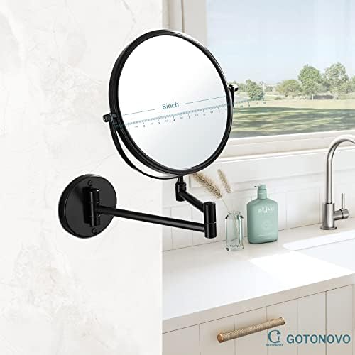 Wall-Mounted Swivel Makeup Mirror with Adjustable Arm