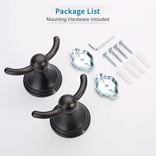 FILTA 2-Piece Bathroom Robe Towel Hooks Oil Rubbed Bronze Traditional Design