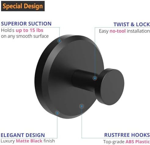 2-Piece Stainless Steel Suction Cup Hooks