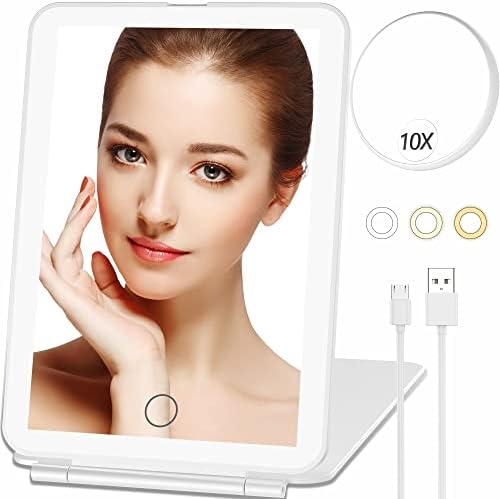 Mecion Makeup Mirror - 10X Magnifying Vanity Mirror with 80 LED Lights
